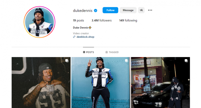 Duke Dennis's Instagram